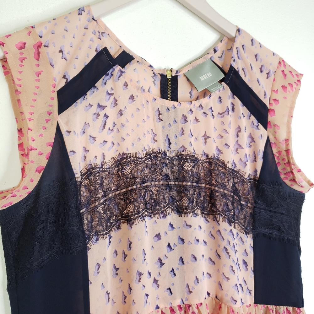 Anthropologie Maeve Mixed Media Blouse Top M - Picture 3 of 7